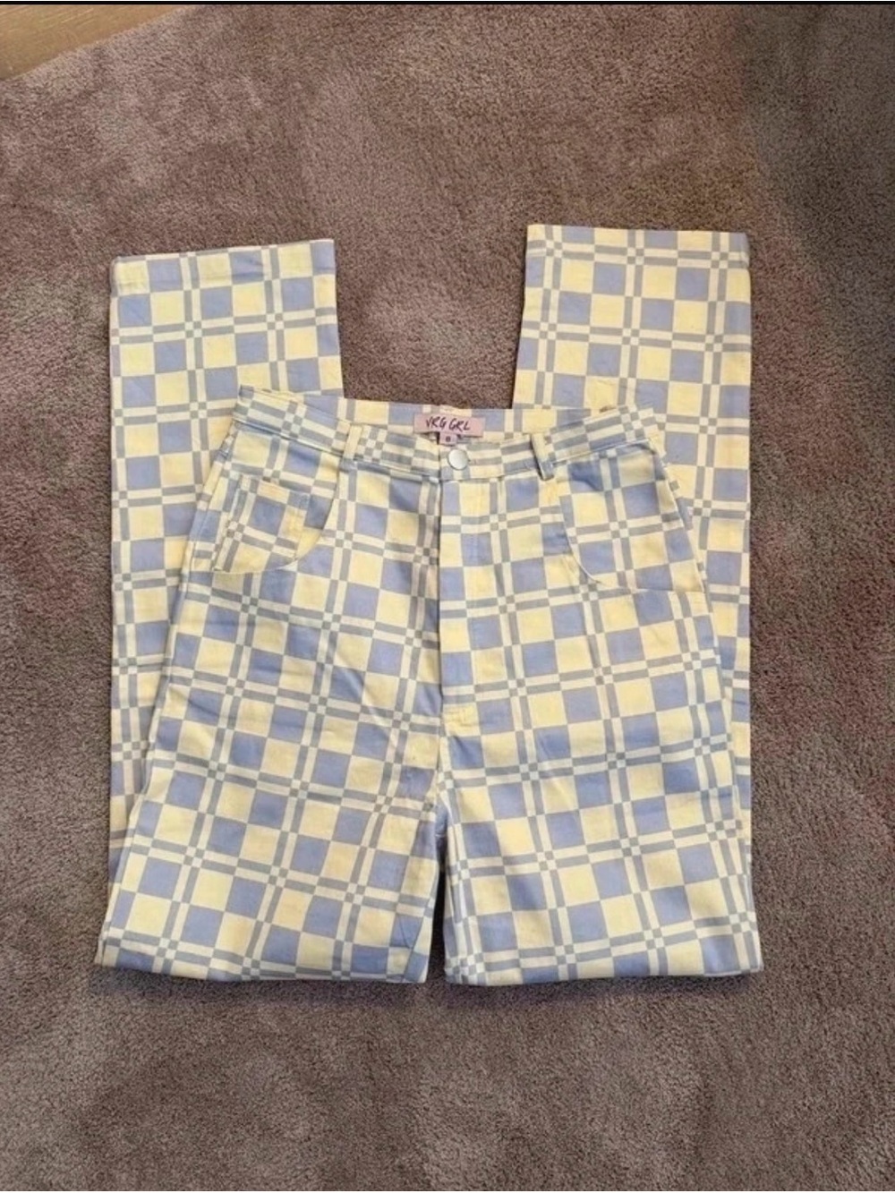 VRG GRL pastel checkered pants